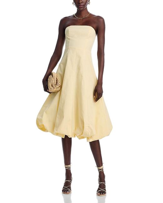 Aqua Natural Strapless Midi Bubble Dress
