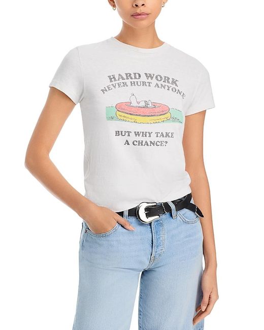 Re/done White Graphic Tee