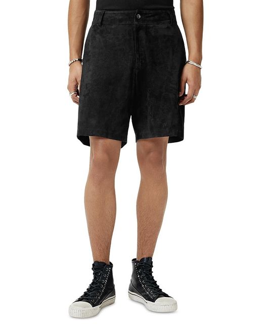 John Varvatos Black Rowan Suede 9 Shorts for men