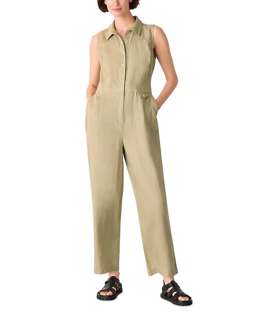 Whistles Natural Ellis Western Linen Jumpsuit