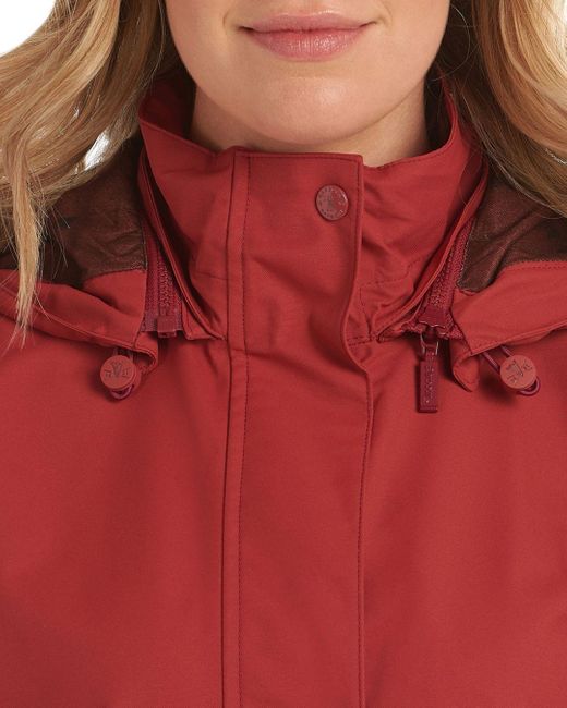 barbour red raincoat