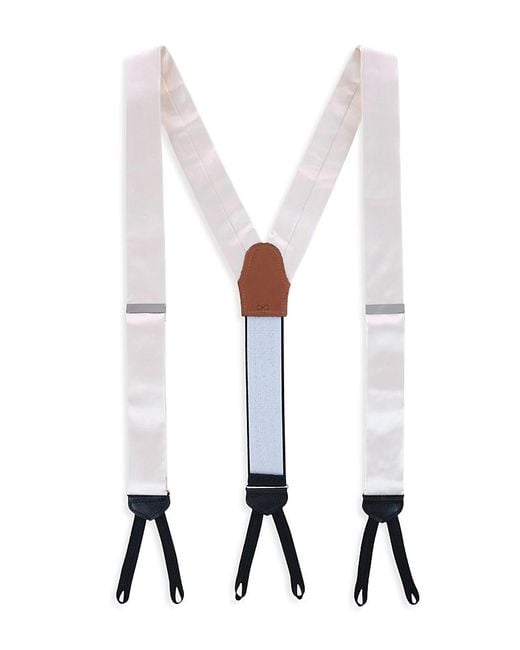 Trafalgar White Sutton Formal Solid Color Silk Brace for men