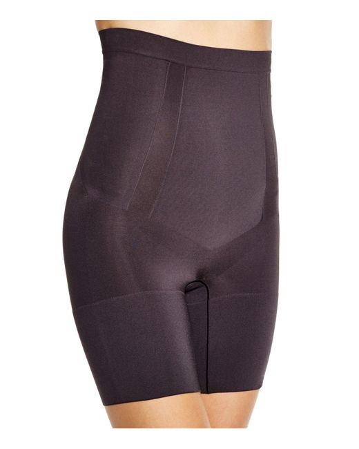 Spanx Oncore High-waisted Mid-thigh Shorts in Black | Lyst