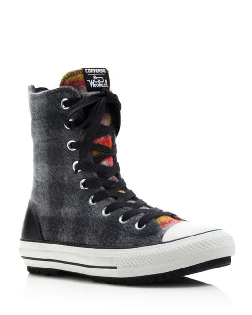 Converse Woolrich Hi Rise High Top Sneakers in Gray | Lyst