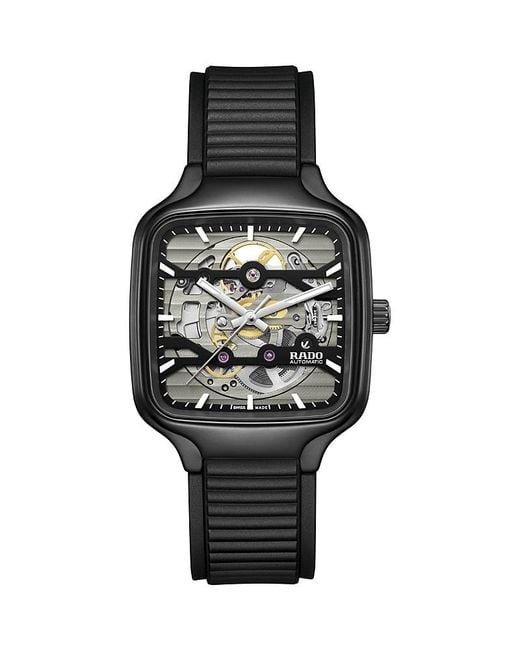 Rado Gray True Square Automatic Watch, 38Mm