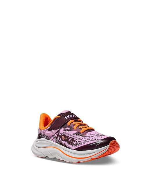 Hoka One One Pink Clifton 10 Lace Up Sneakers