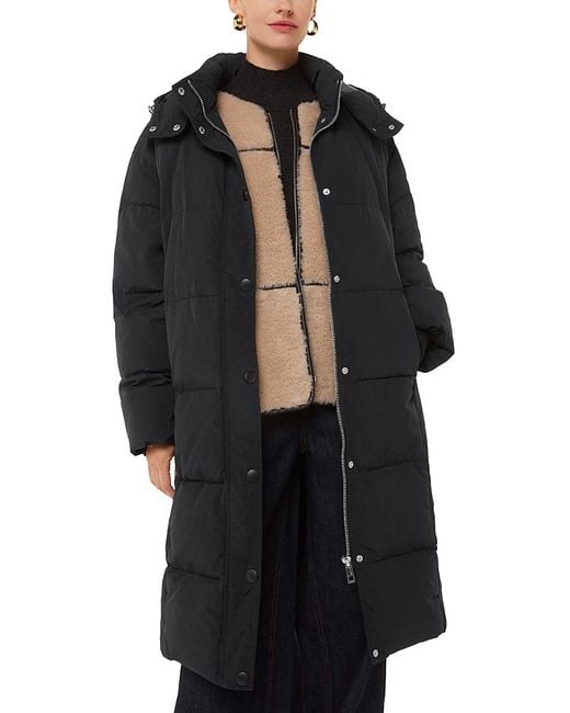 Whistles Black Una Puffer Coat