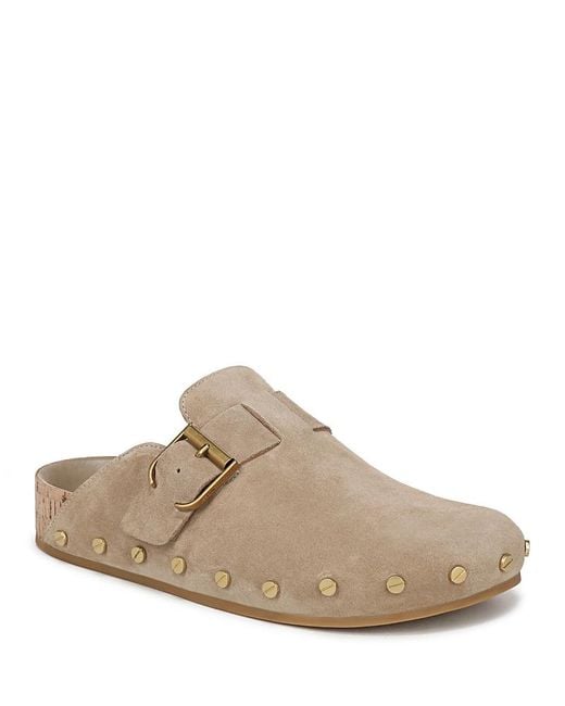 Veronica Beard Brown Fern Studded Clogs