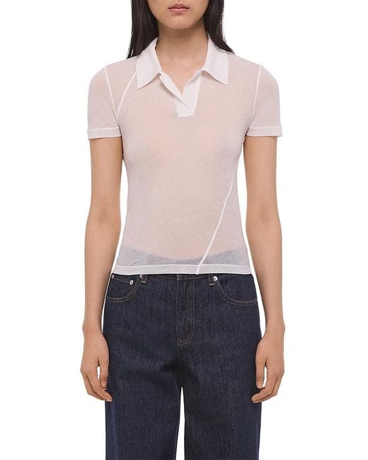 Helmut Lang Blue Twisted Polo Zerosca Top