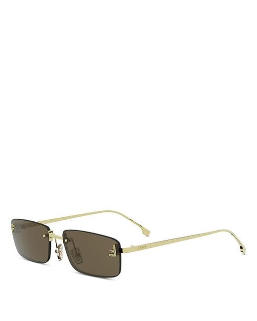 Fendi Multicolor First Crystal Rectangular Sunglasses, 54Mm