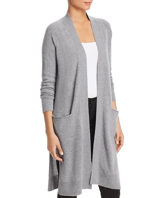 C by Bloomingdale's Cashmere Women's Gray Duster Cardigan