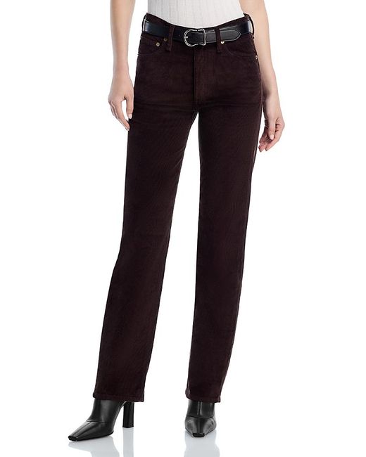 Rag & Bone Black Harlowe Mid Rise Ankle Straight Jeans