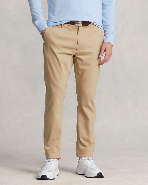 Polo Ralph Lauren Slim Fit Stretch Dobby Pants in Natural for Men | Lyst