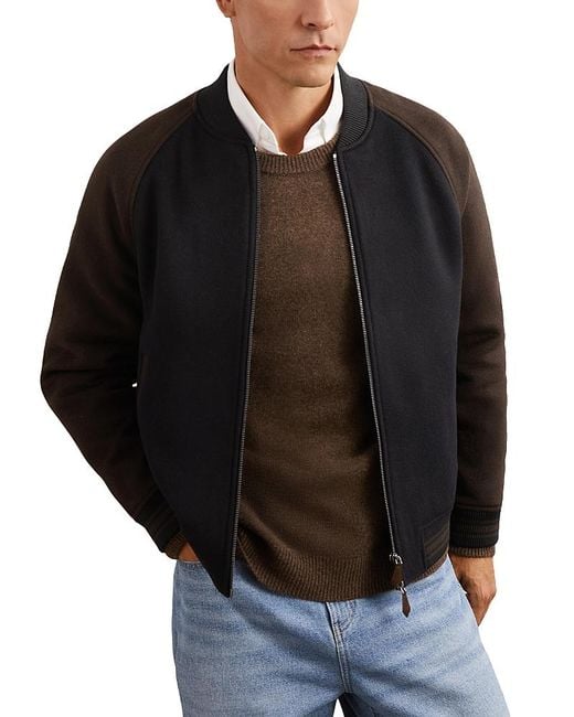Reiss Black Color Block Jacket for men