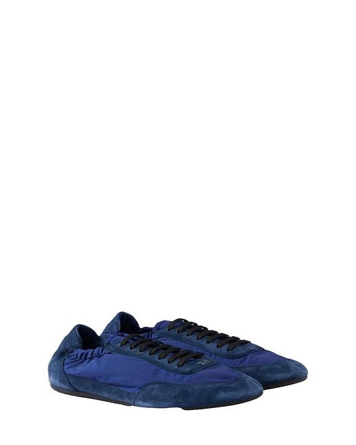 Prada Blue Collapse Re-Nylon And Suede Elasticized Sneakers for men