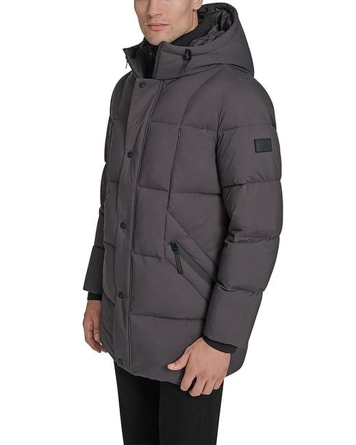 Andrew Marc Gray Millstream Tech Down Parka Jacket for men