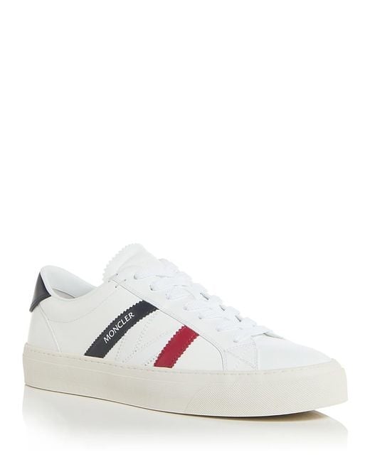 Moncler White Monaco 2 Low Top Sneakers for men