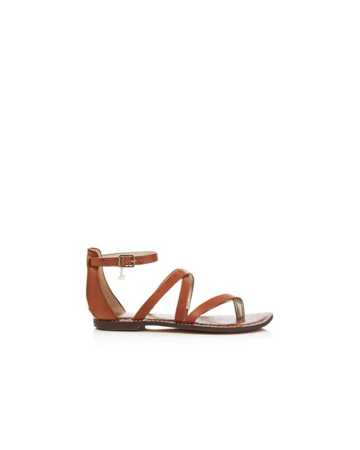 Sam edelman Gilroy Ankle Strap Criss Cross Flat Sandals in Brown ...