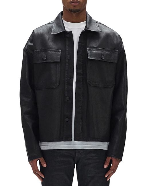 Purple Brand Black Patch Pocket Jacket for men