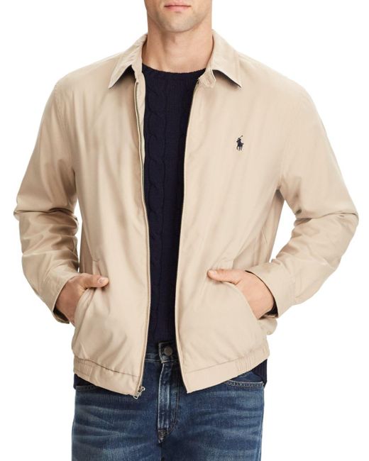 Polo Ralph Lauren Cotton Microfiber Windbreaker Jacket in Natural for ...