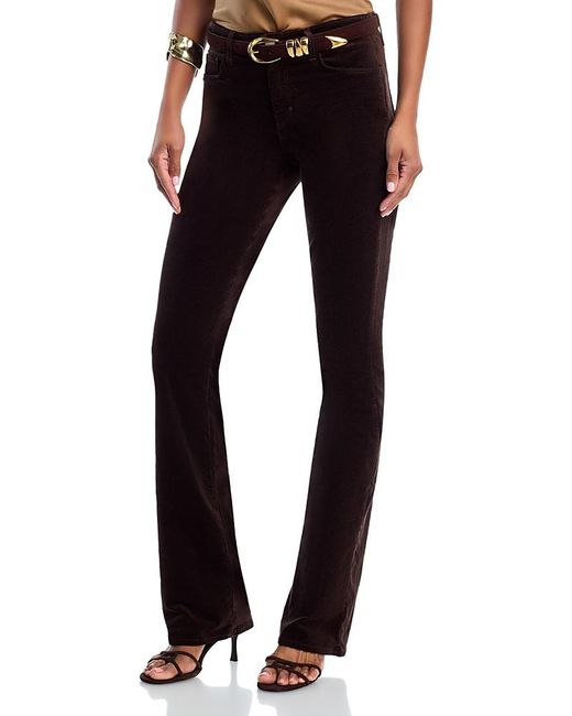 L'Agence Black Stevie Velveteen High Rise Straight Jeans