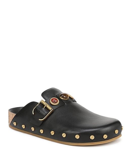 Veronica Beard Black Fern Charm Clogs