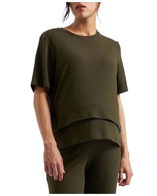 Ripe Maternity Green Mike Rib Nursing Top