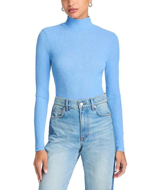 Veronica Beard Blue Wyeth Turtleneck Top