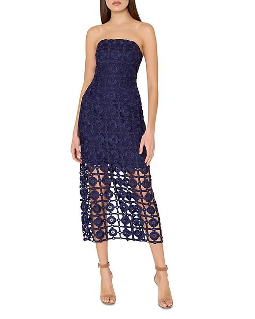 MILLY Kait Tile Lace Dress in Blue | Lyst
