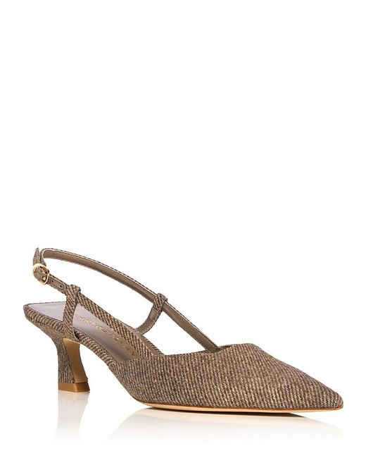 Stuart Weitzman Brown Vinnie 50 Slingback Pumps