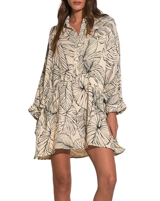 Elan Gauze Shirt Dress in Natural Lyst