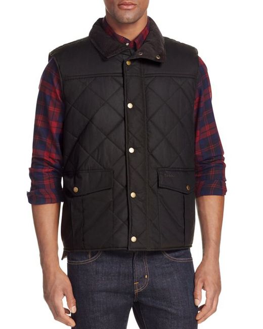 Barbour Boxley Quilted Waxed Cotton Gilet Vest in Multicolor for Men | Lyst