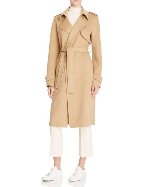 Theory Oaklane Wool-blend Trench Coat in Natural (Palomino) | Lyst