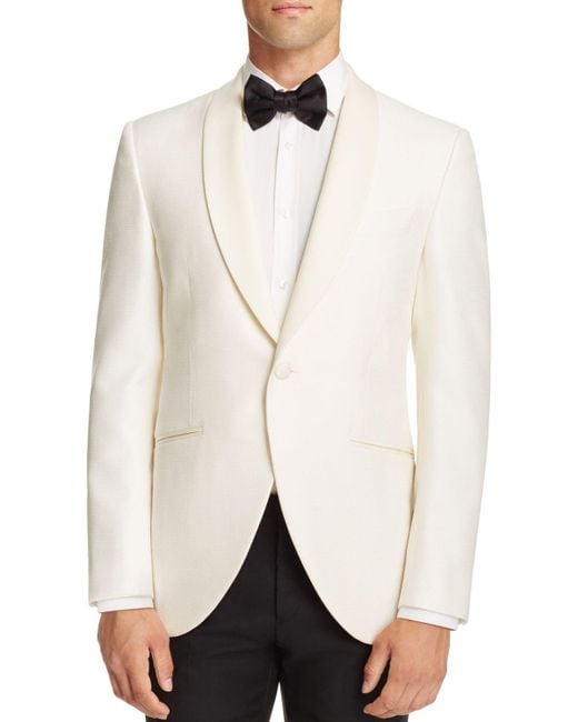 Canali Textured Regular Fit Dinner Jacket in White for Men | Lyst