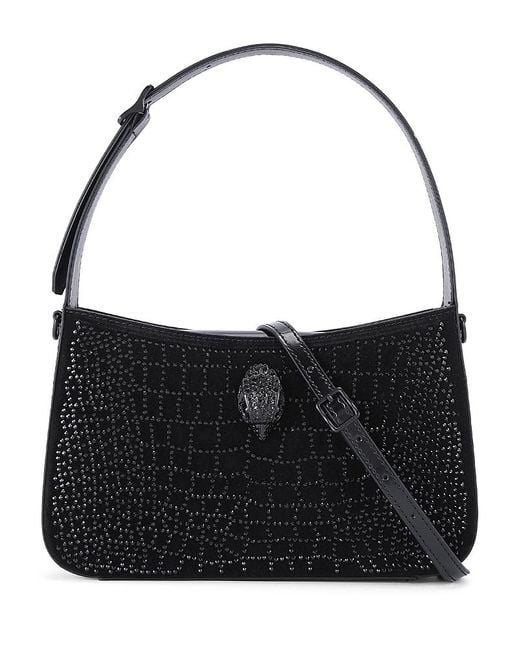 Kurt Geiger Black Suede Bond Shoulder Bag