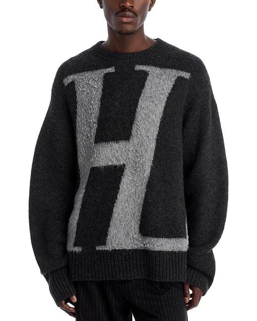 Helmut Lang Black Rambo Relaxed Fit Logo Sweater for men