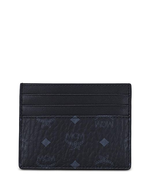 MCM Blue Visetos Money Clip Card Case for men
