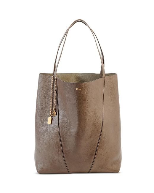 Chloé Brown Spin Large Leather Tote