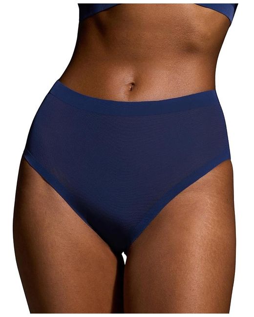 EBY Blue Sheer High Cut Highwaisted Brief