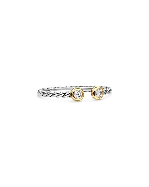 David Yurman White Cable Open Round Ring