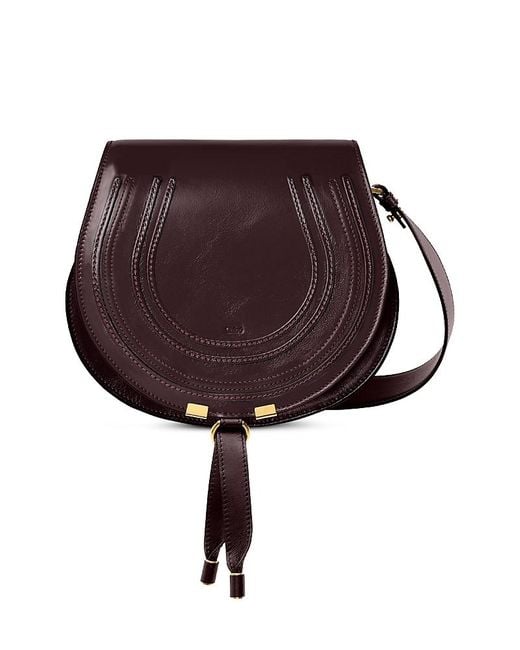 Chloé Purple Marcie Leather Saddle Bag