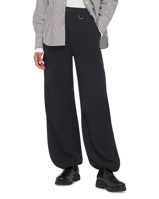 Whistles Blue Grace Luxe Cargo Pants