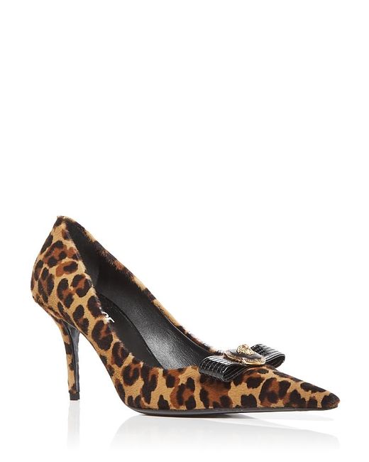 Versace Brown Ribbon Pointed Toe Pumps