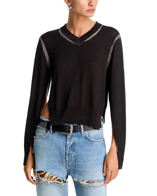 Acne Black Slit Sweater
