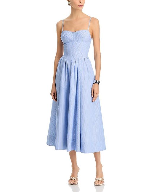 Jonathan Simkhai Blue Kittiya Poplin Midi Dress