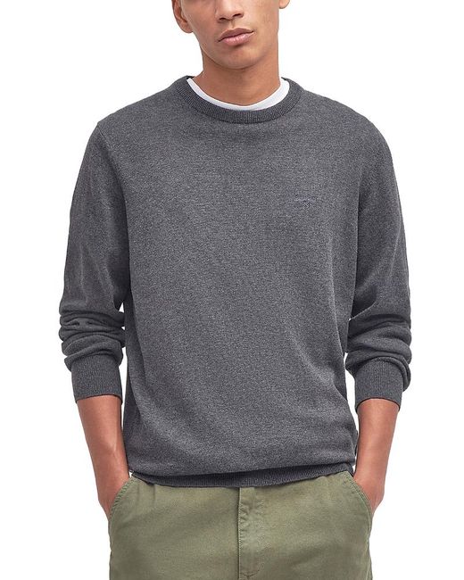 Barbour Gray Slim Fit Crewneck Sweater for men