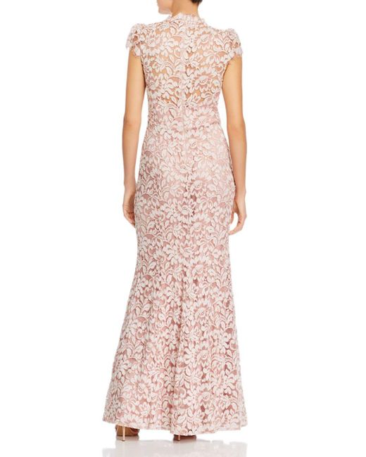 Eliza J Scalloped - Edge Lace Gown in Blush (Pink) - Lyst