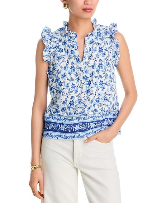 Aqua Blue Ruffled Top