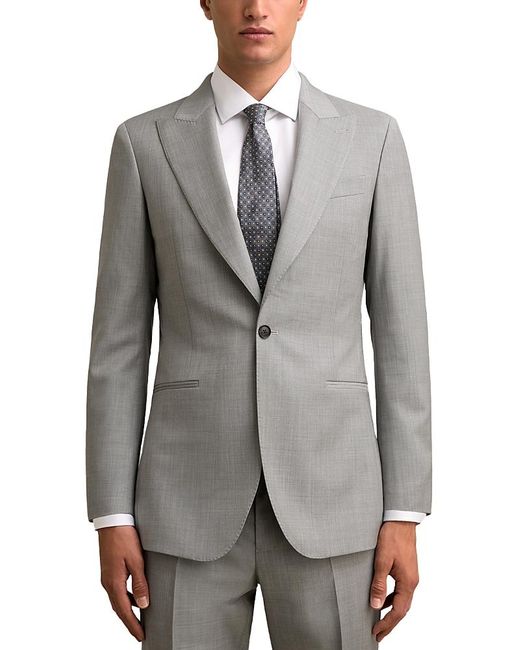 Reiss Gray Inspire Slim Fit Peak Lapel Wool Blazer for men