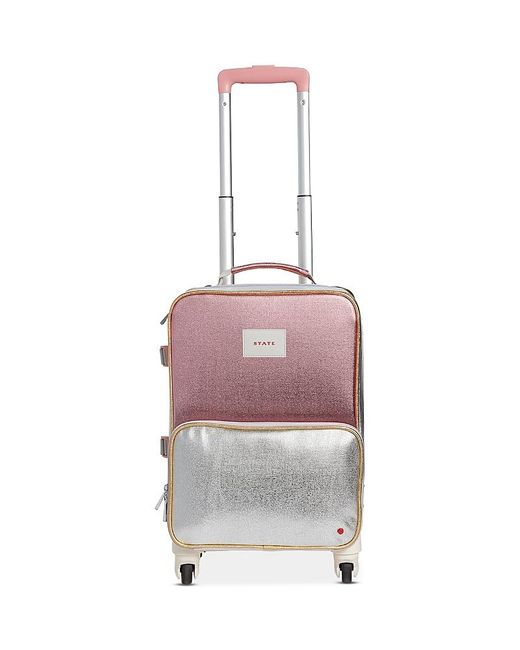 State Pink Mini Logan Metallic Carry-On Suitcase
